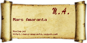 Mars Amaranta névjegykártya